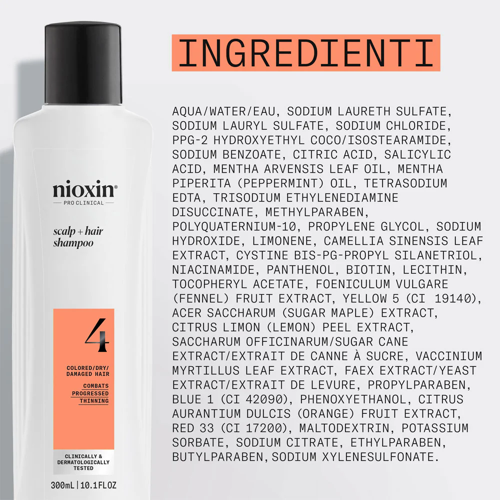 Nioxin Sistema 4 Scalp + Hair Shampoo 300ml - shampoo fortificante capelli danneggiati - Image 7