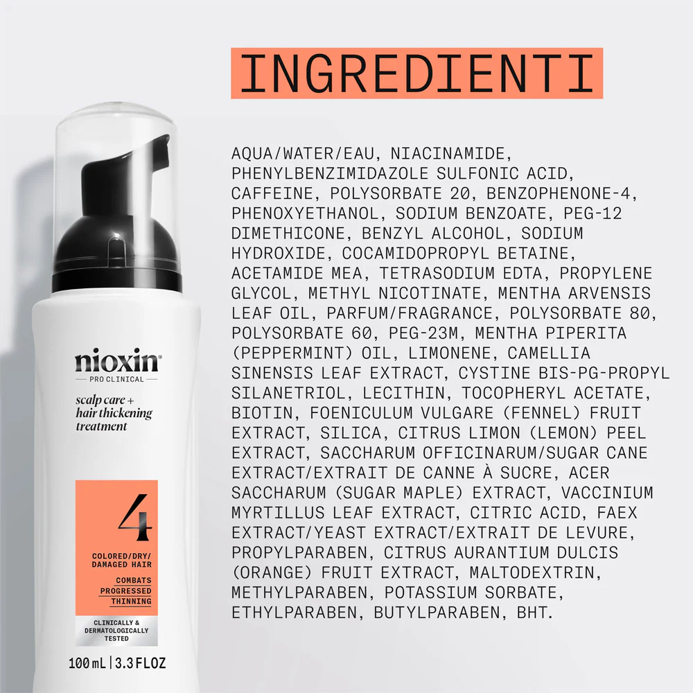Nioxin Sistema 4 Scalp + Hair Thickening Serum Treatment 100ml - siero anti assottigliamento - Image 7