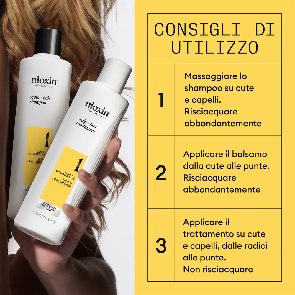 Nioxin Sistema 1 Kit Trifasico 150ml - kit anti assottigliamento lieve - Image 5