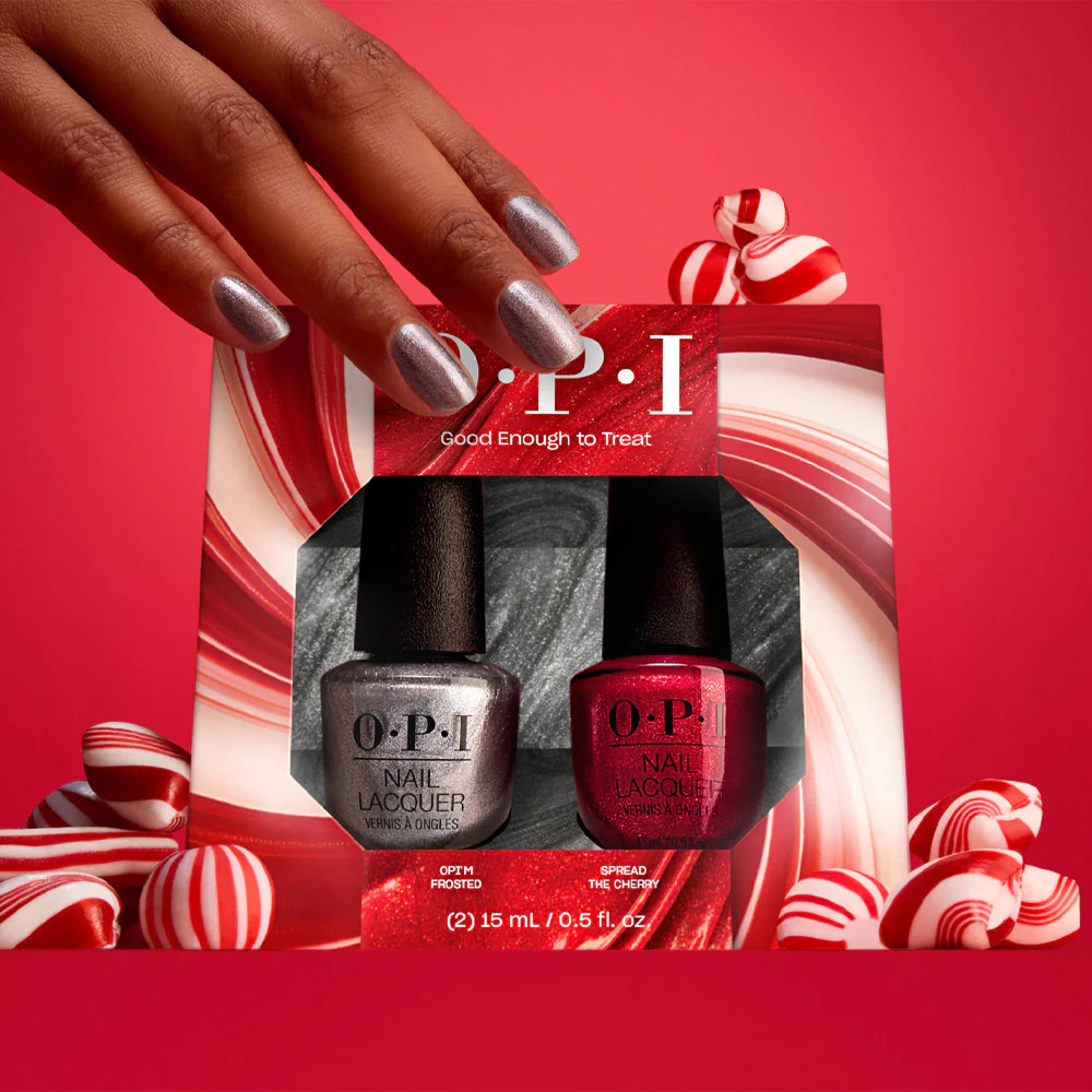 OPI Nail Lacquer Holiday Good Enough To Treat 2x15ml - Duo Pack - Image 2
