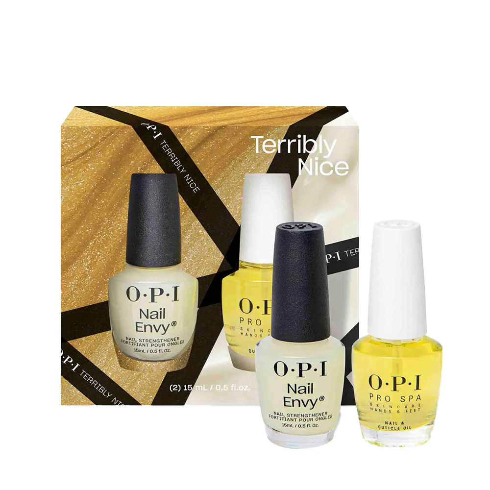 OPI Nail Lacquer Terribly Nice HRQ47 Treatment Power Duo Set 2x15ml - cofanetto rinforzante unghie - Image 2