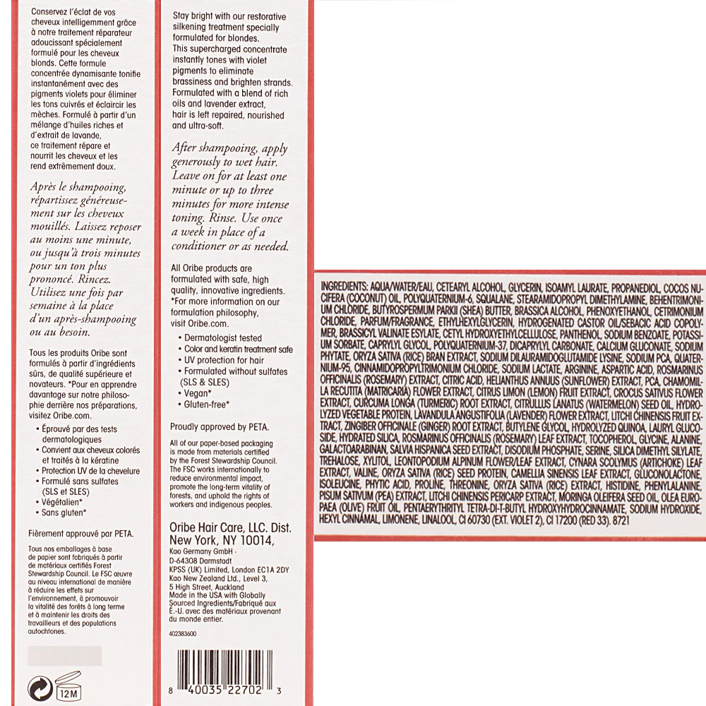 Oribe Bright Blonde Radiance&Repair Treatment 175ml - trattamento per capelli biondi - Image 3