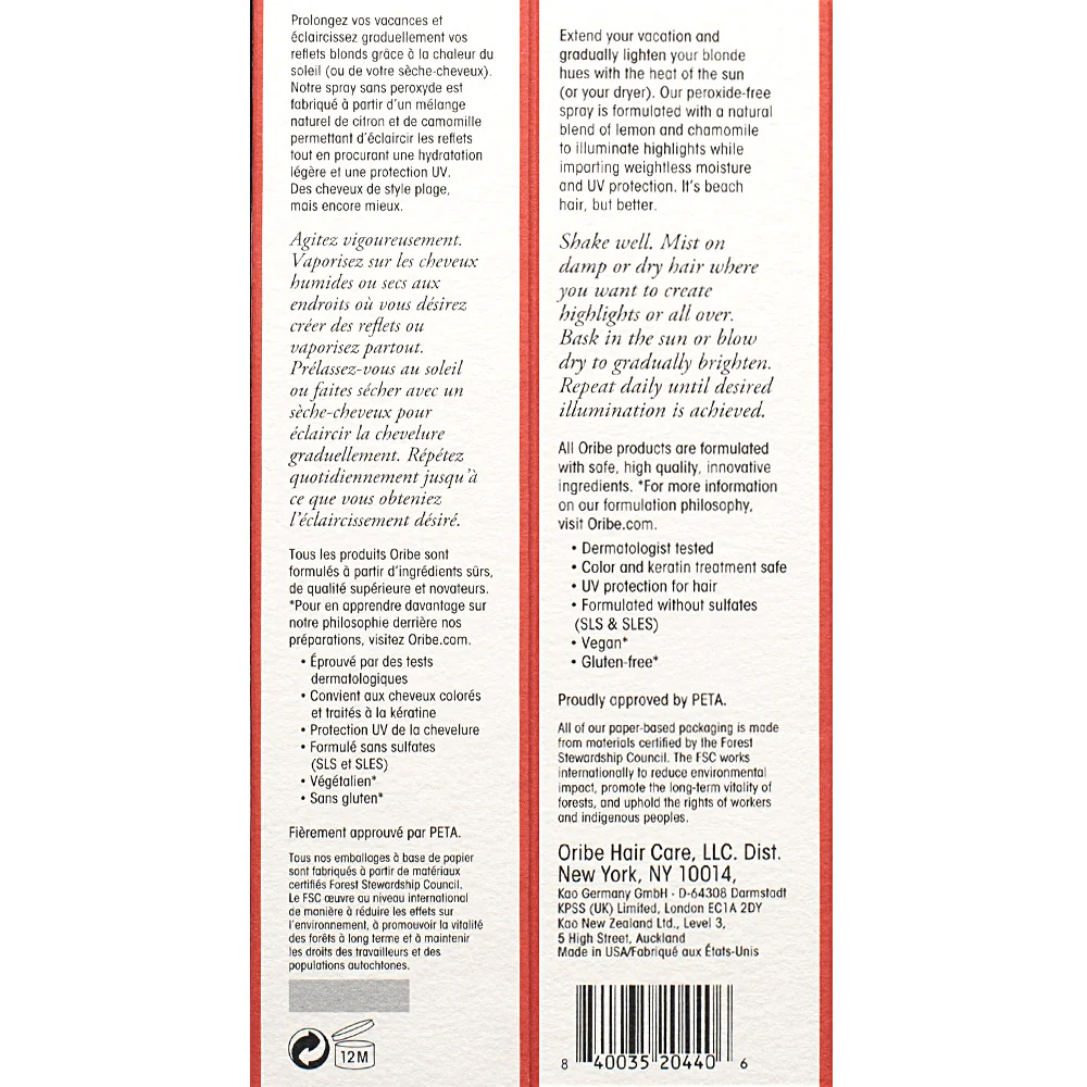 Oribe Bright Blonde Sun Lightening Mist 90ml - spray schiarente - Image 3