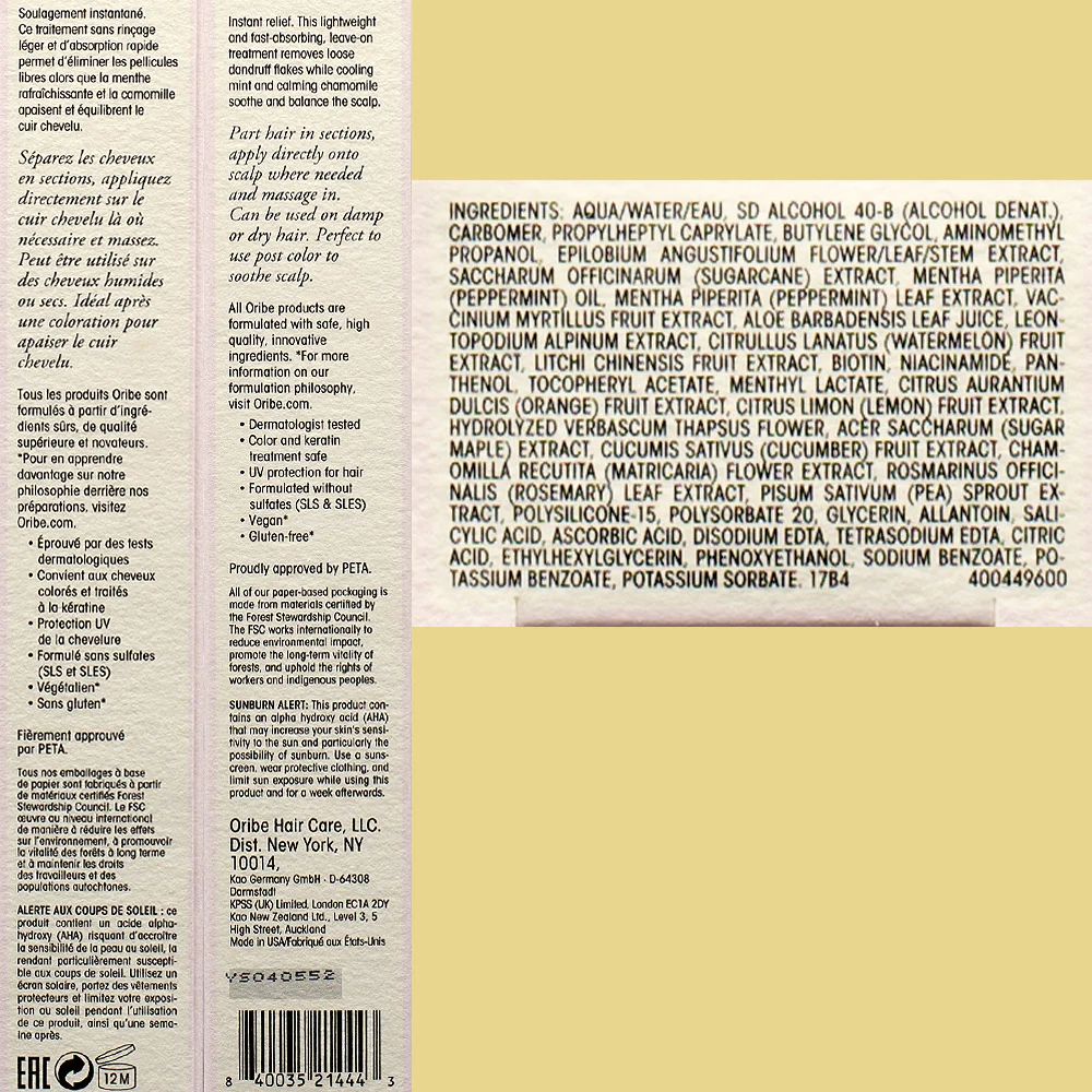 Oribe Serene Scalp Soothing Leave-On Treatment 50ml - siero cute sensibile - Image 4