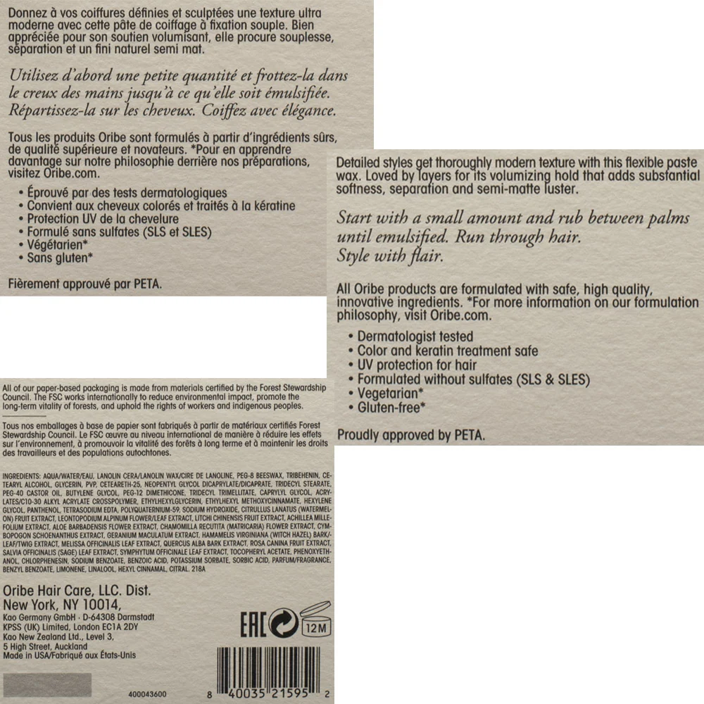 Oribe Rough Luxury Molding Wax 50ml - cera modellante - Image 3