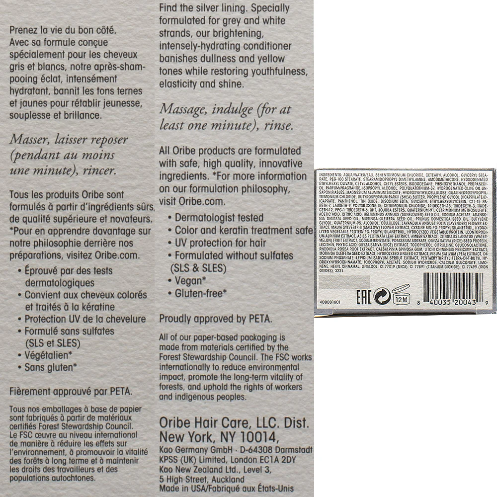 Oribe Silverati Conditioner 200ml - balsamo per capelli grigi bianchi - Image 3