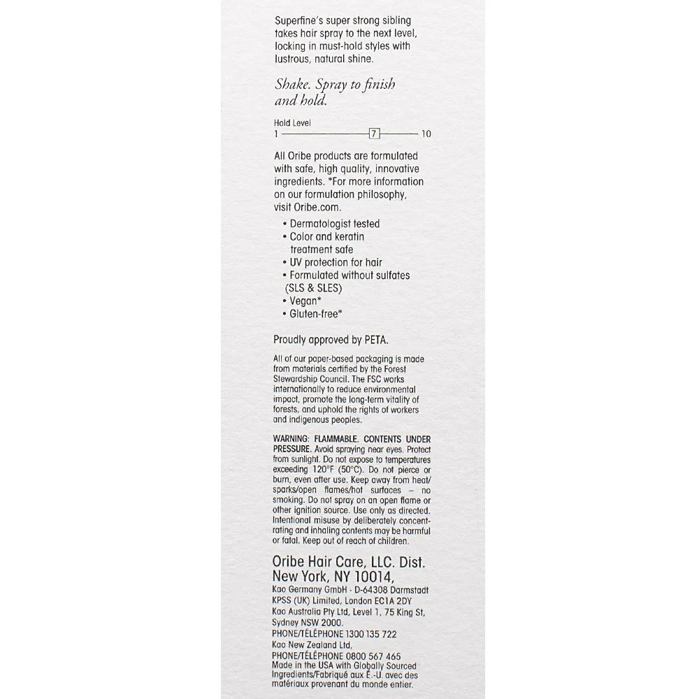 Oribe Superfine Strong Hair Spray 309ml - lacca per capelli tenuta forte - Image 3