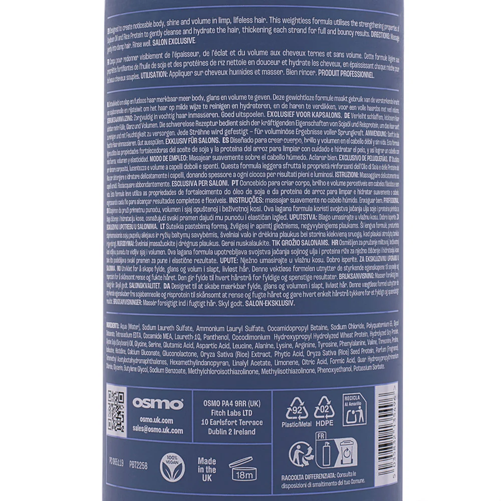 Osmo Extreme Volume Volumising Shampoo 1000ml - shampoo volumizzante - Image 2
