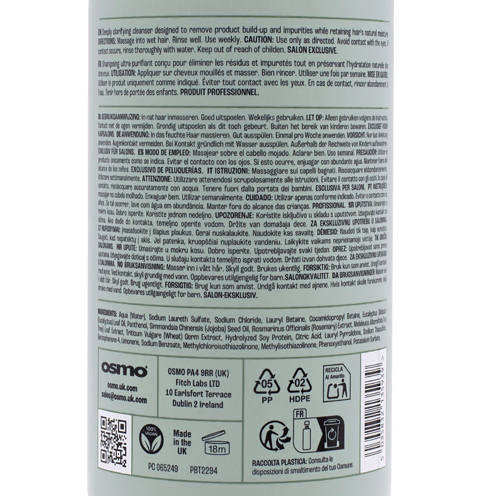 Osmo Scalp Therapy Detoxify Shampoo 400ml - shampoo detossinante - Image 2