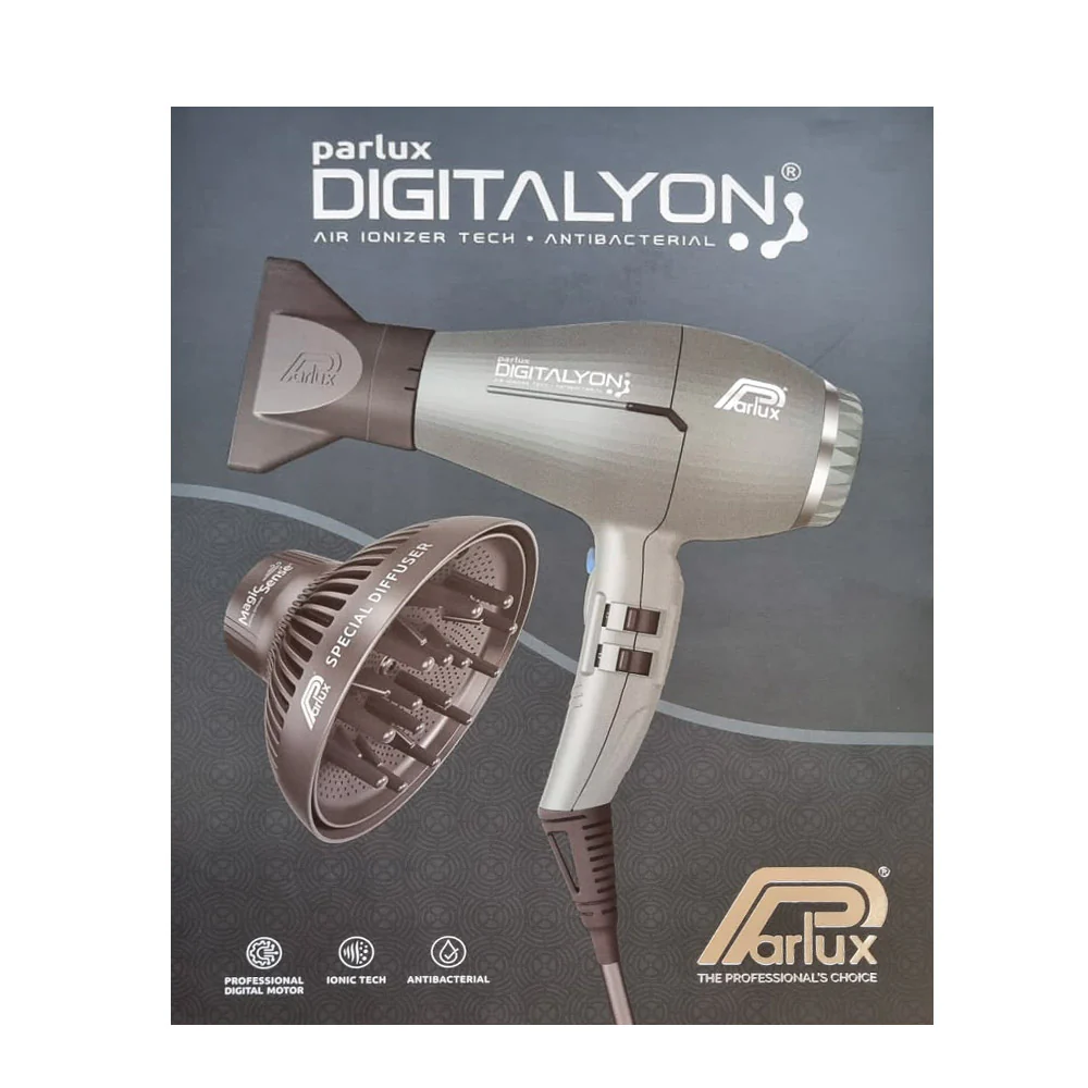 Parlux Digitalyon + Magic Sense - asciugacapelli grigio glitter con diffusore - Image 2