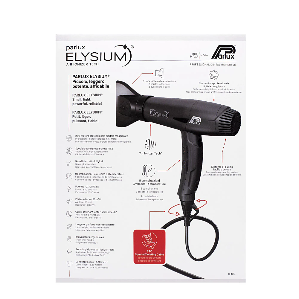 Parlux Elysium + Magic Compact Nero - asciugacapelli con diffusore - Image 9