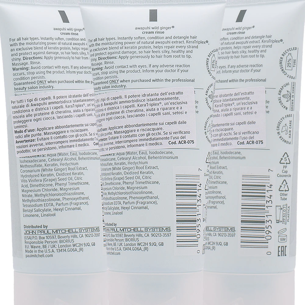 Paul Mitchell Awapuhi Wild Ginger Repair Cream Rinse 75ml - balsamo idratante quotidiano - Image 2