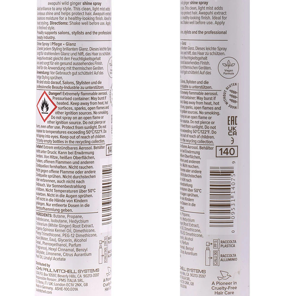 Paul Mitchell Awapuhi Wild Ginger Styling Shine Spray 100ml - spray illuminante - Image 2