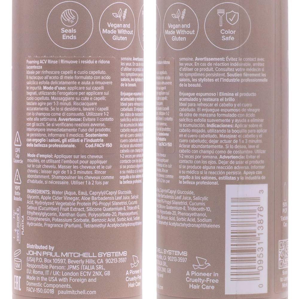 Paul Mitchell Clarify Foaming ACV Rinse 150ml - trattamento esfoliante - Image 2