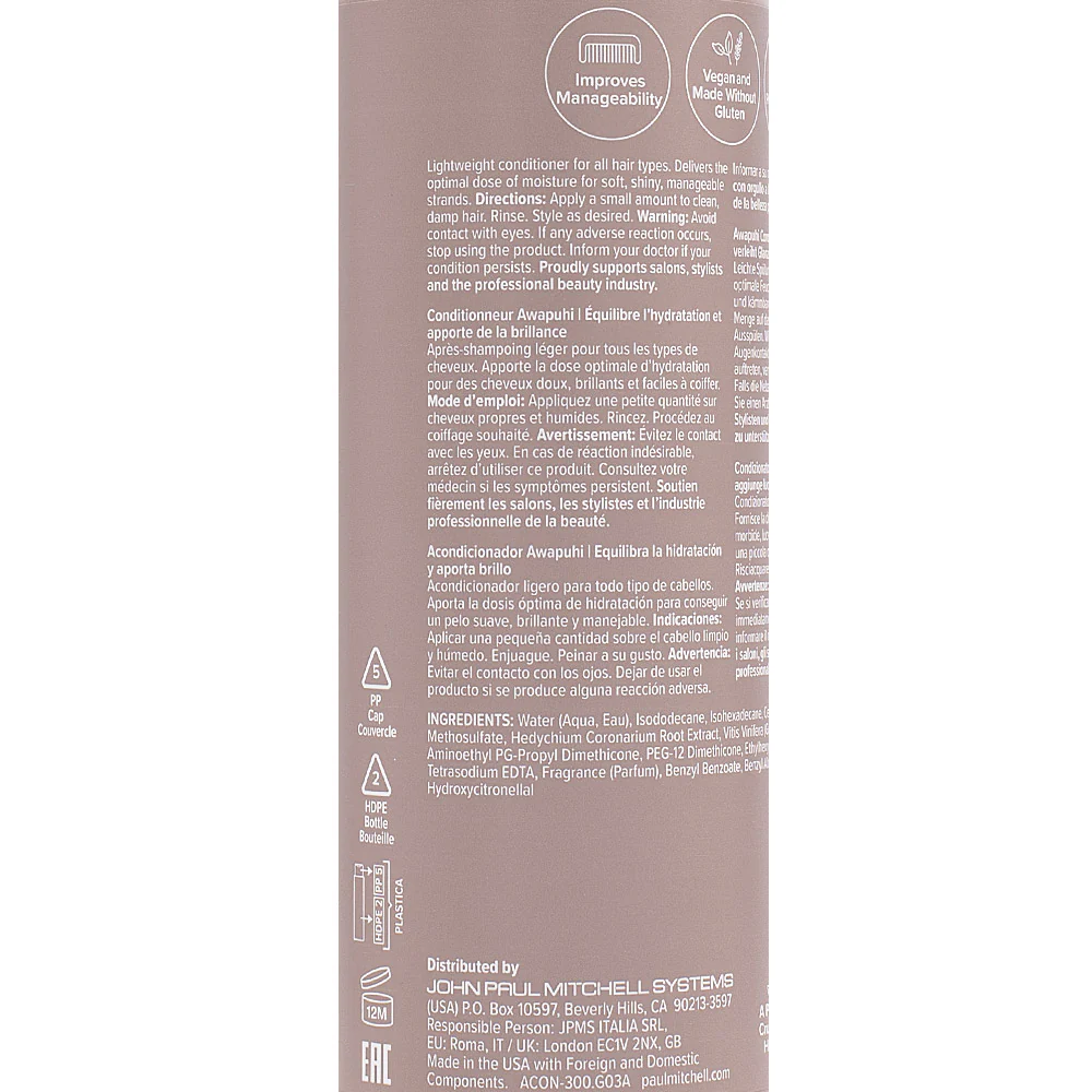 Paul Mitchell Classic Awapuhi Conditioner 300ml - balsamo idratante leggero - Image 2