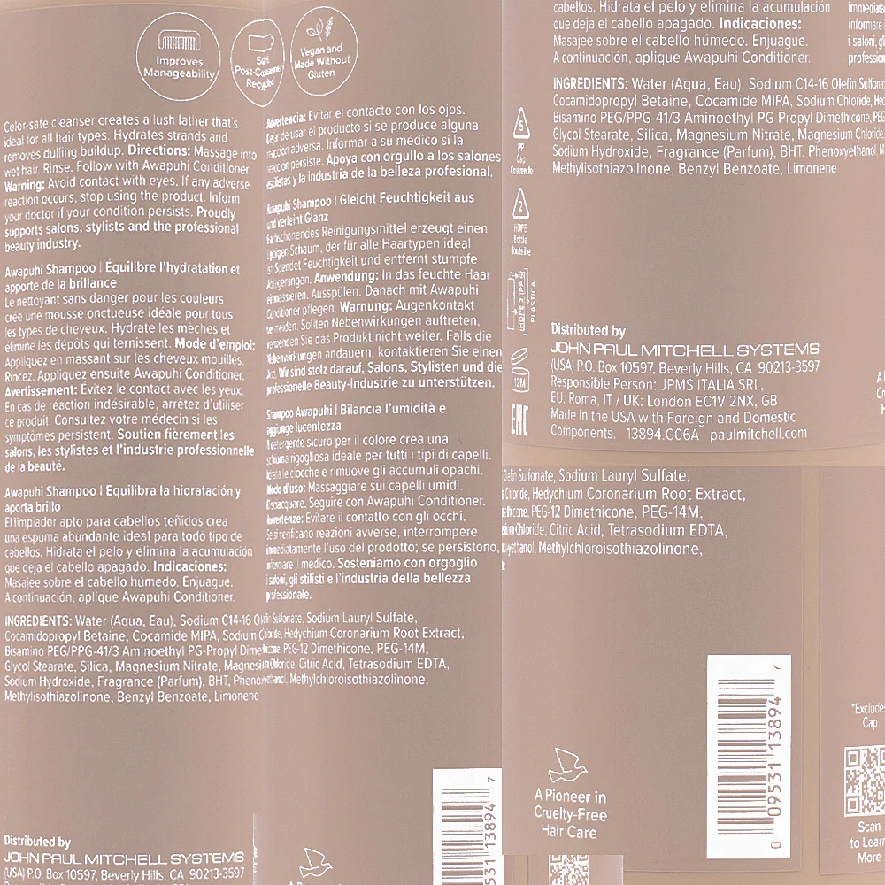 Paul Mitchell Classic Awapuhi Shampoo 1000ml - shampoo idratante - Image 2