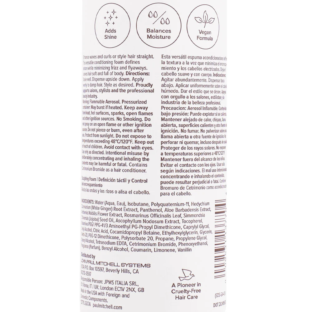 Paul Mitchell Flexible Hold Sculpting Foam 200ml - schiuma modellante idratante - Image 2