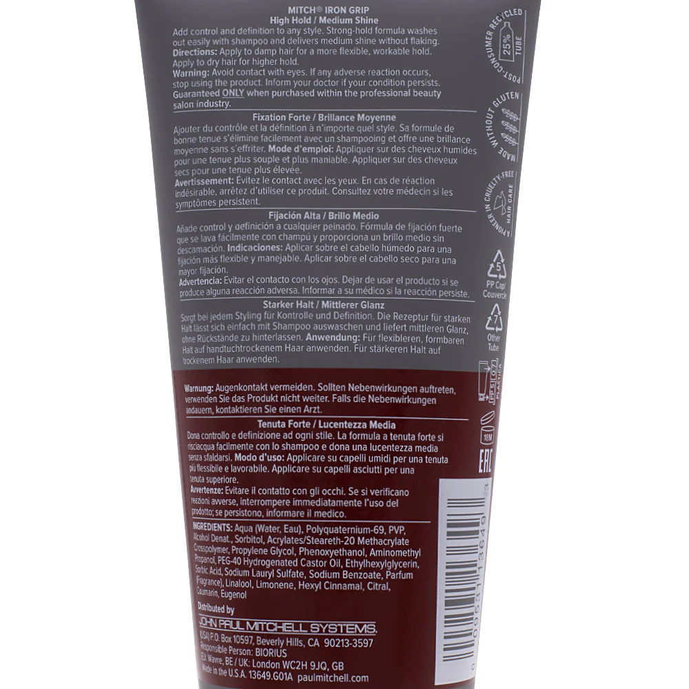 Paul Mitchell Mitch Iron Grip Strong Hold Gel 150ml - gel tenuta forte - Image 2