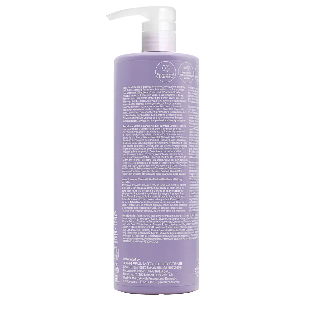 Paul Mitchell Platinum Blonde Violet Conditioner 1000ml - balsamo capelli biondi - Image 2