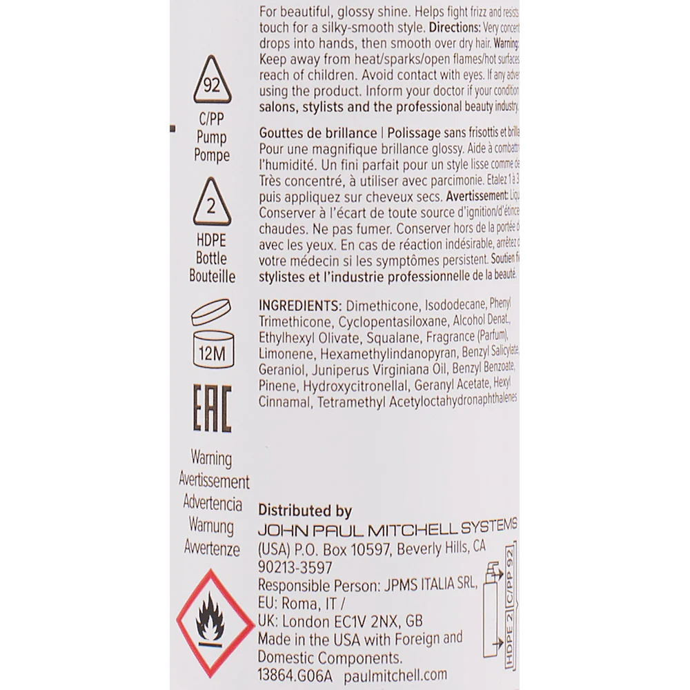 Paul Mitchell Smooth Gloss Drops 75ml – siero finale anticrespo ad alta definizione - Image 2