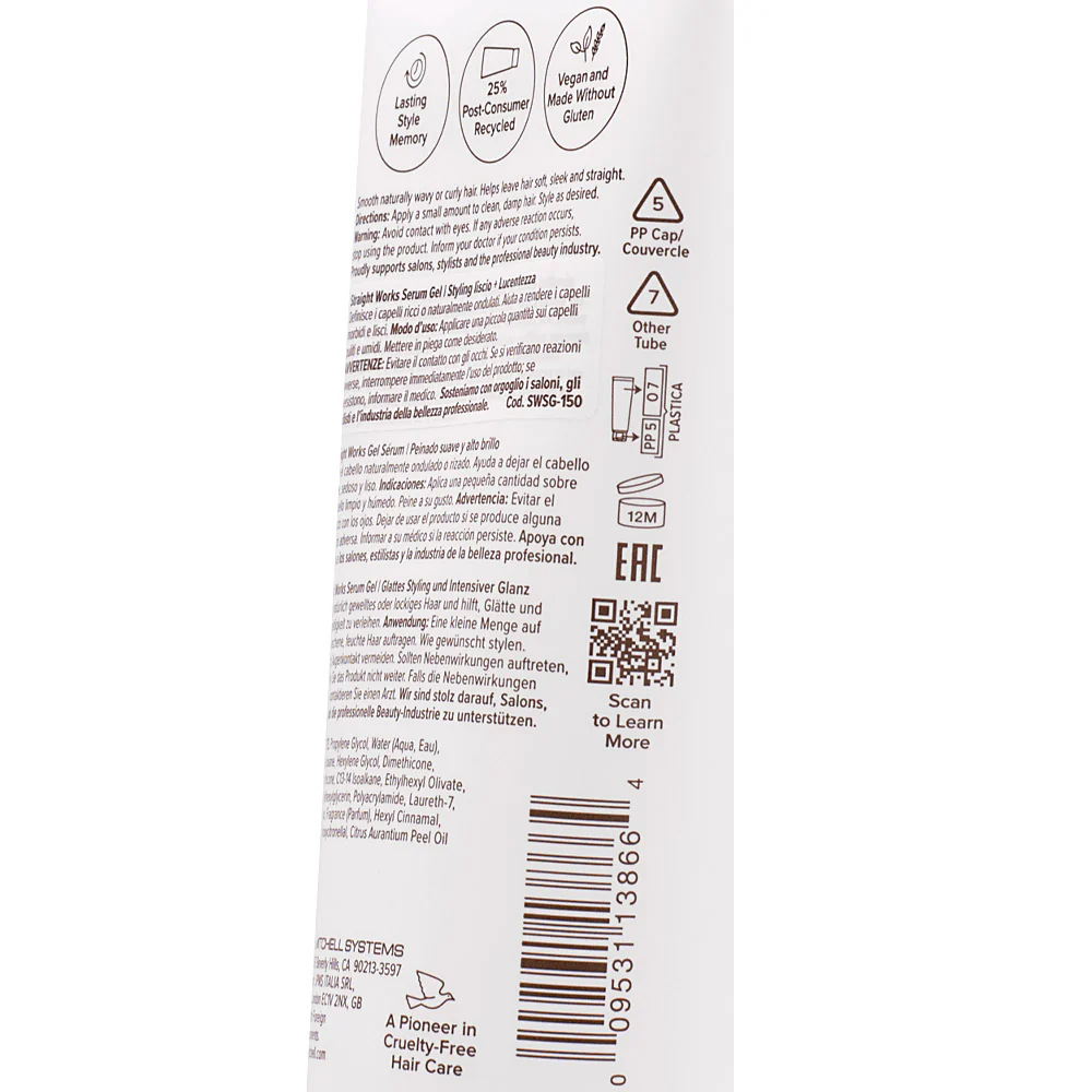 Paul Mitchell Smooth Straight Works Serum Gel 150ml - gel lisciante - Image 2