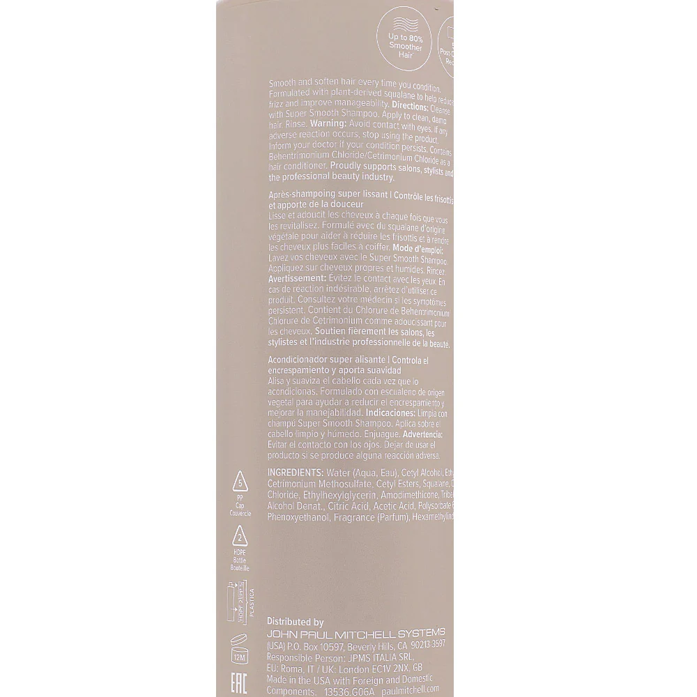 Paul Mitchell Super Smooth Conditioner 1000ml - balsamo anti crespo - Image 2