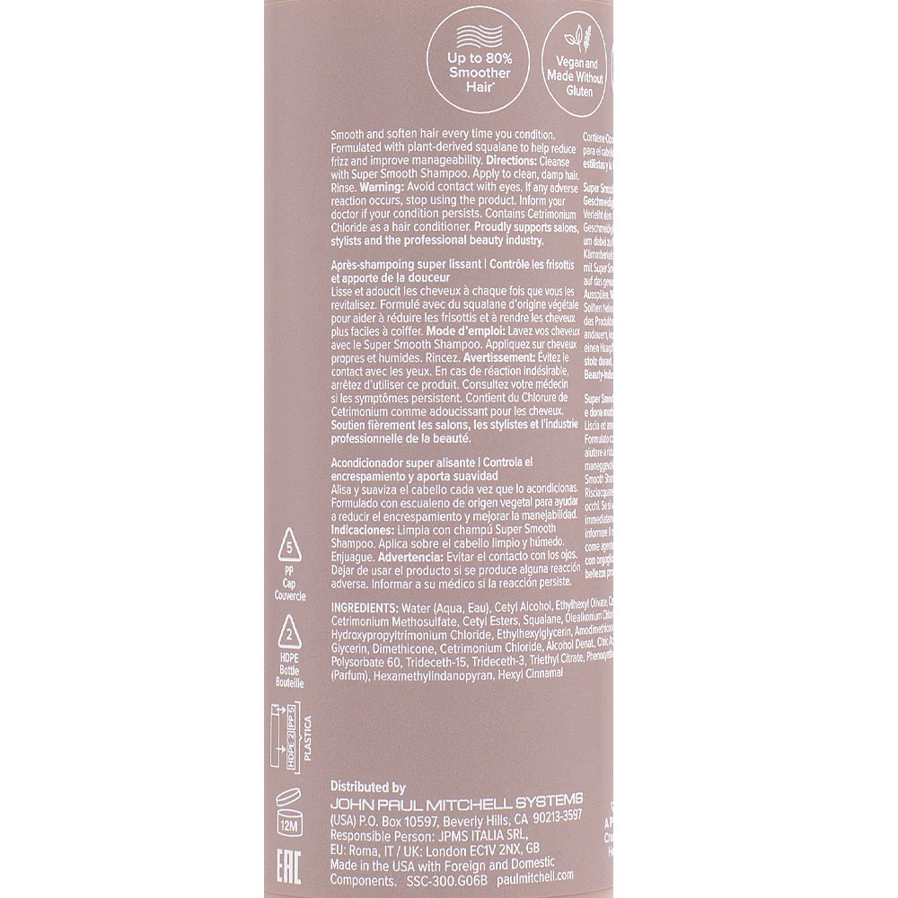 Paul Mitchell Super Smooth Conditioner 300ml - balsamo anti crespo - Image 2