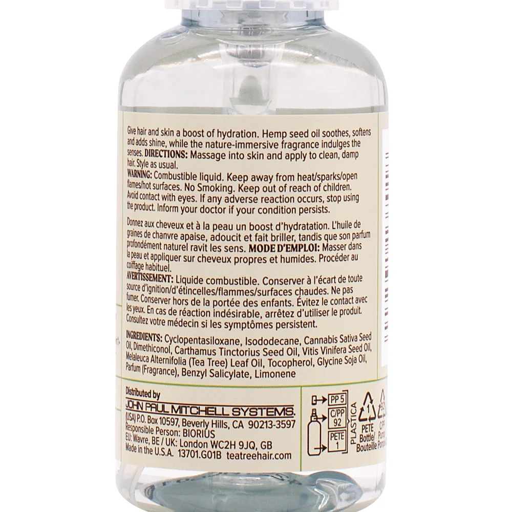 Paul Mitchell Tea Tree Hemp Replenishing Hair & Body Oil 50ml  – olio nutriente e riequilibrante 2 in 1 - Image 3
