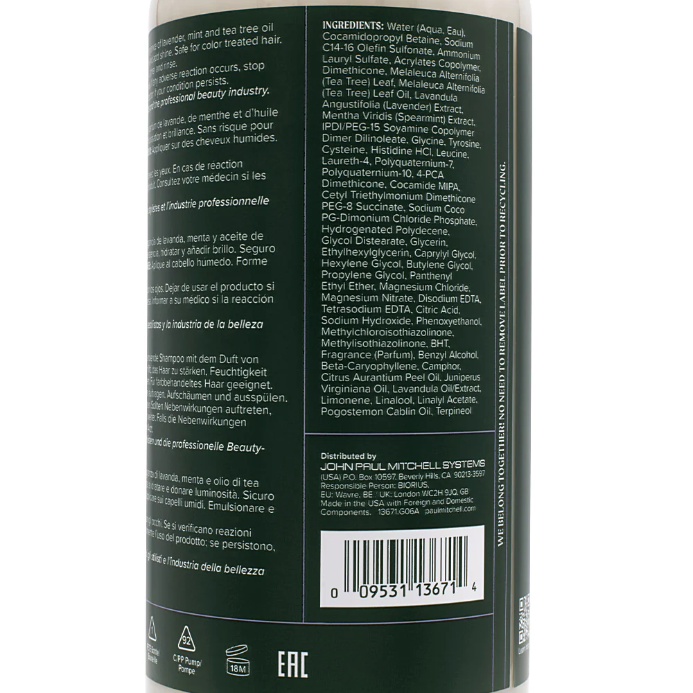 Paul Mitchell Tea Tree Lavender Mint Moisturizing Shampoo 1000ml - shampoo idratante lenitivo - Image 3