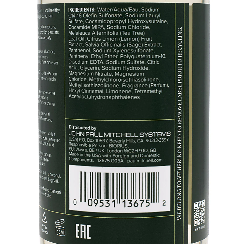 Paul Mitchell Tea Tree Lemon Sage Thickening Shampoo 300ml - shampoo volumizzante - Image 3