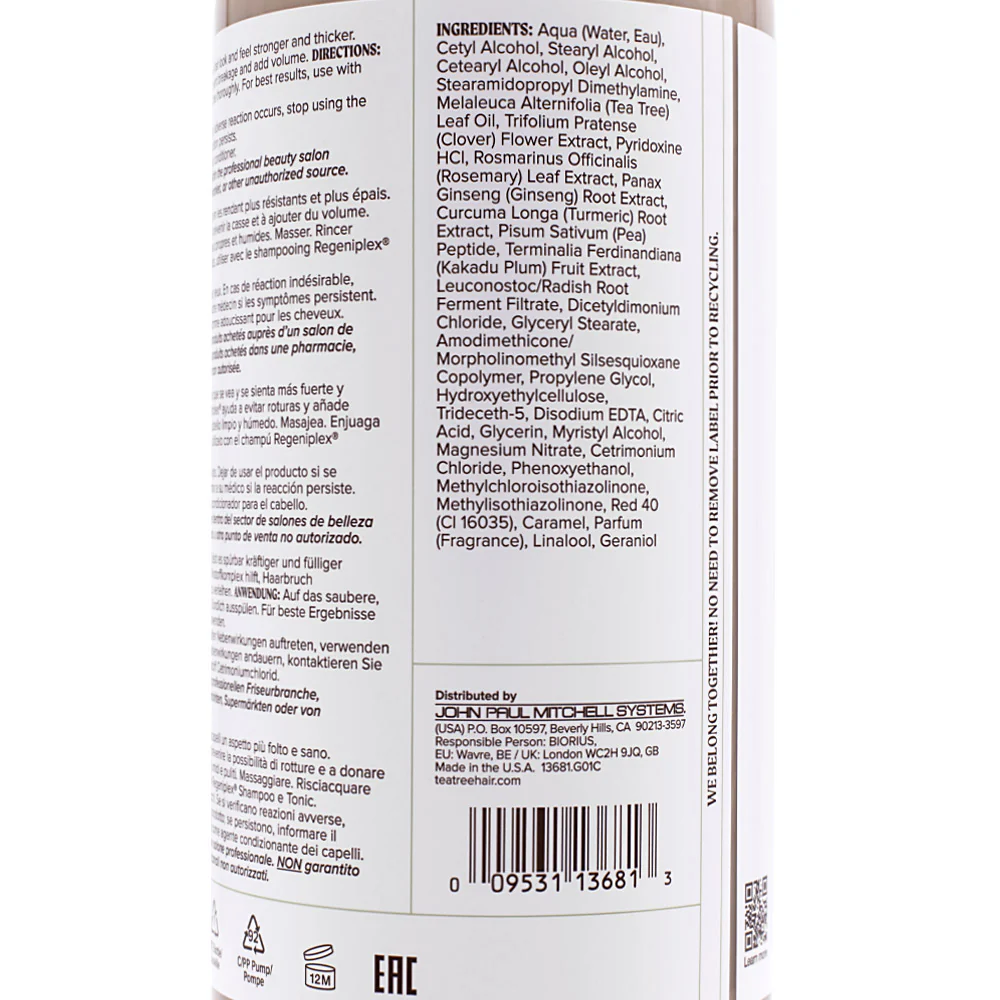 Paul Mitchell Tea Tree Scalp Care Regeniplex Conditioner 1000ml - balsamo idratante capelli fini - Image 3