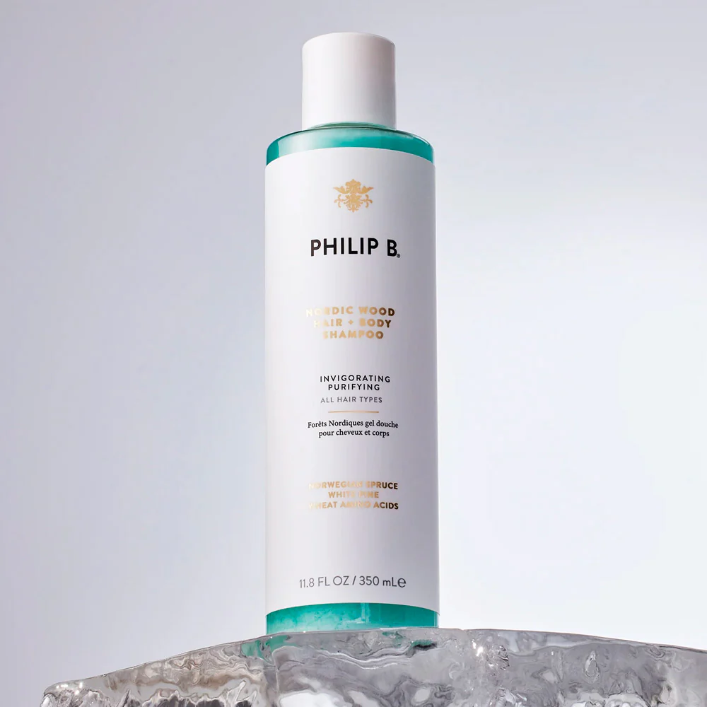 Philip B Nordic Wood Hair + Body Shampoo 350ml - doccia shampoo idratante - Image 2