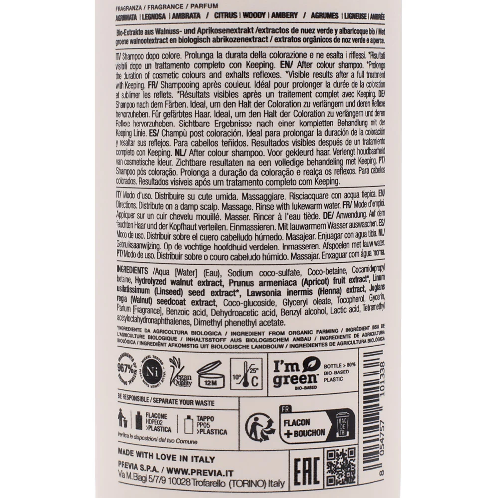 Previa Keeping After Color Shampoo 340ml - shampoo capelli colorati - Image 2