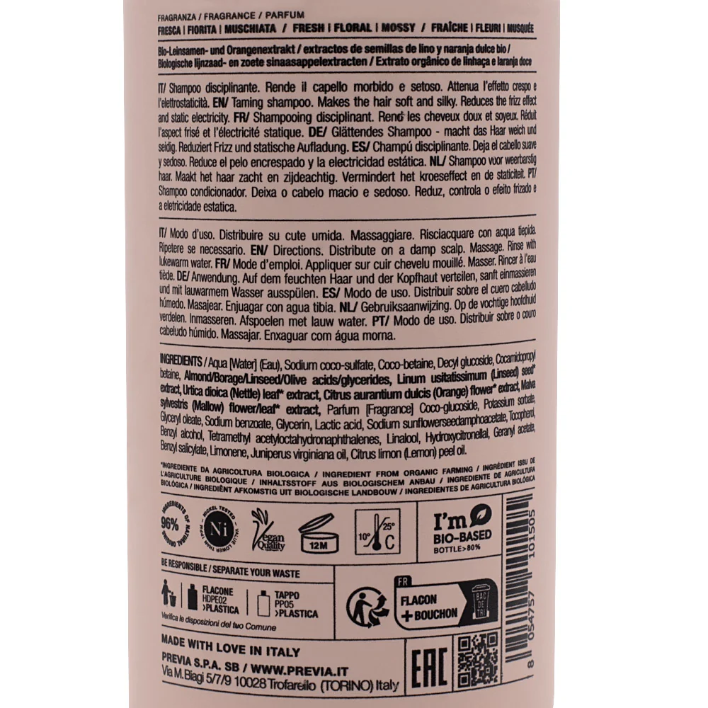 Previa Smoothing Taming Shampoo 340ml - shampoo anticrespo - Image 2