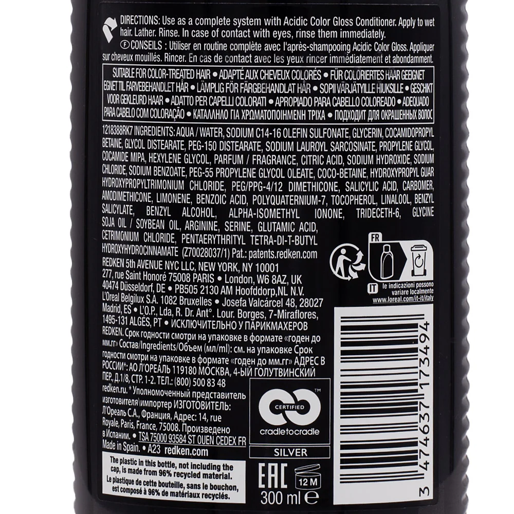 Redken Acidic Color Gloss Shampoo 300ml - shampoo capelli colorati - Image 6