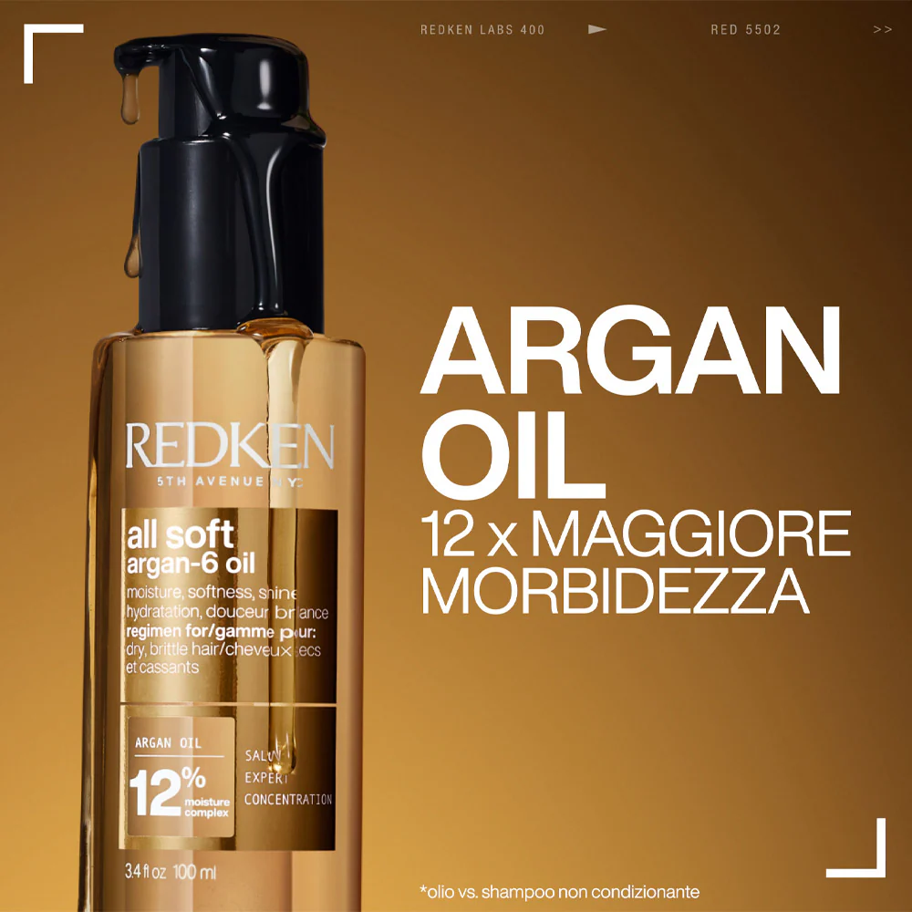 Redken All Soft Argan Oil 100ml - olio d'argan per capelli secchi - Image 7