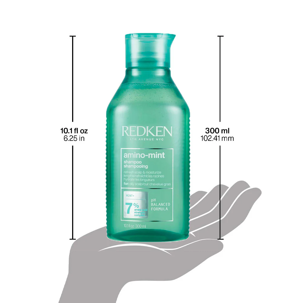 Redken Amino Mint Shampoo 300ml - shampoo per un cuoio capelluto purificato, rinfrescato e idratato - Image 3