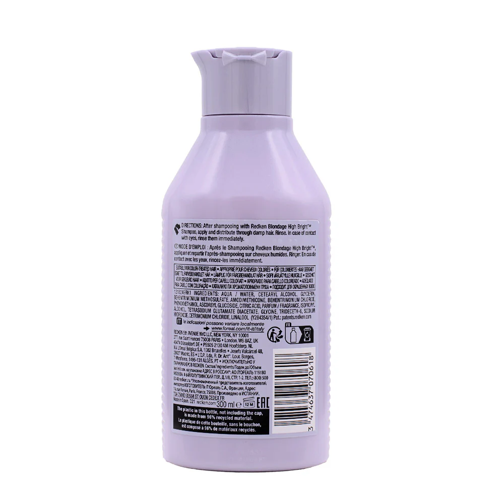 Redken Blondage High Bright Conditioner 300ml - balsamo per capelli biondi e luminosi - Image 5