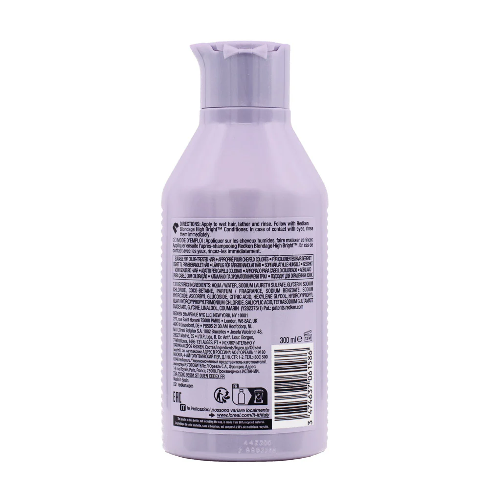 Redken Blondage High Bright Shampoo 300ml - shampoo per capelli biondi e luminosi - Image 5