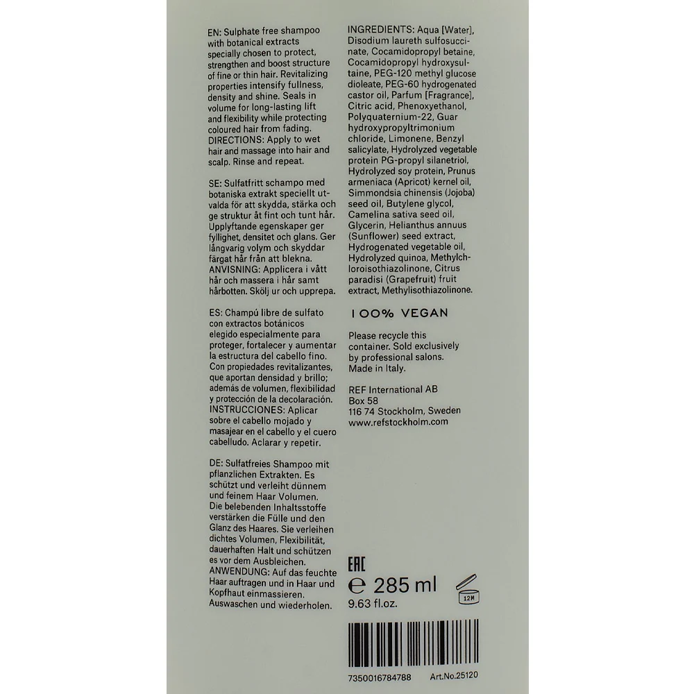Stockholm Sweden Ref Weightless Volume Shampoo 285ml - shampoo volumizzante - Image 2