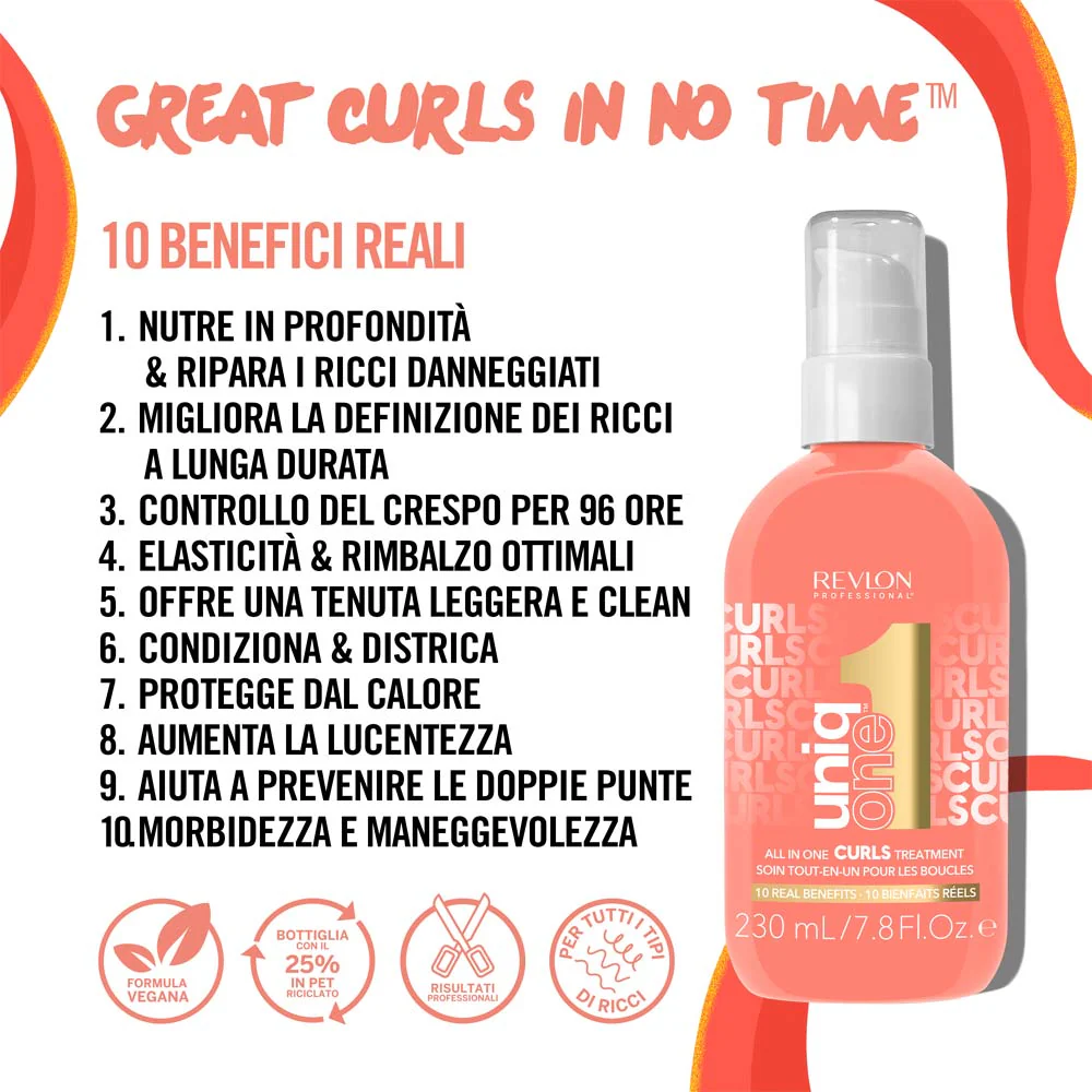 Revlon Uniq One All In One Curls Treatment 230ml - trattamento capelli ricci e mossi - Image 2