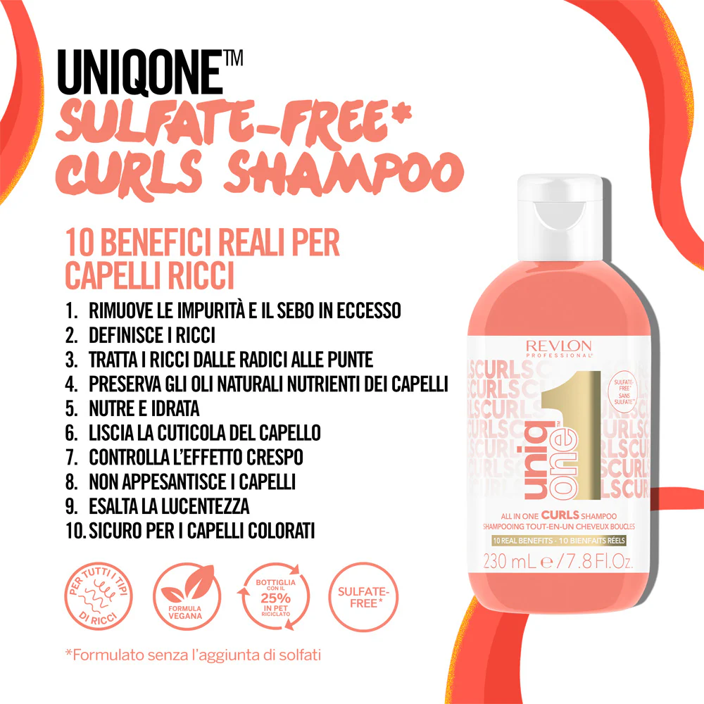 Revlon Uniq One Curls Shampoo 230ml - shampoo capelli ricci e mossi - Image 3