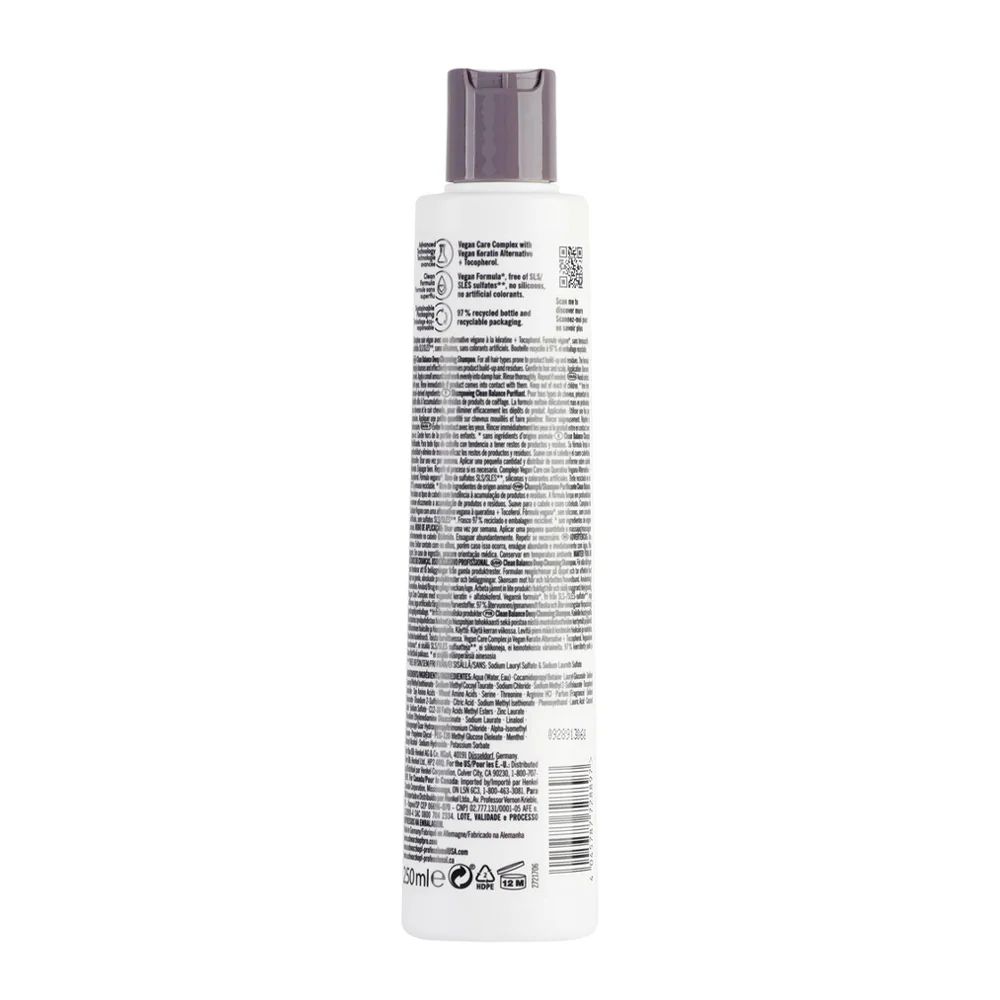 Schwarzkopf BC Clean Balance Deep Cleans Shampoo Tecopherol 250ml - shampoo detersione profonda - Image 2