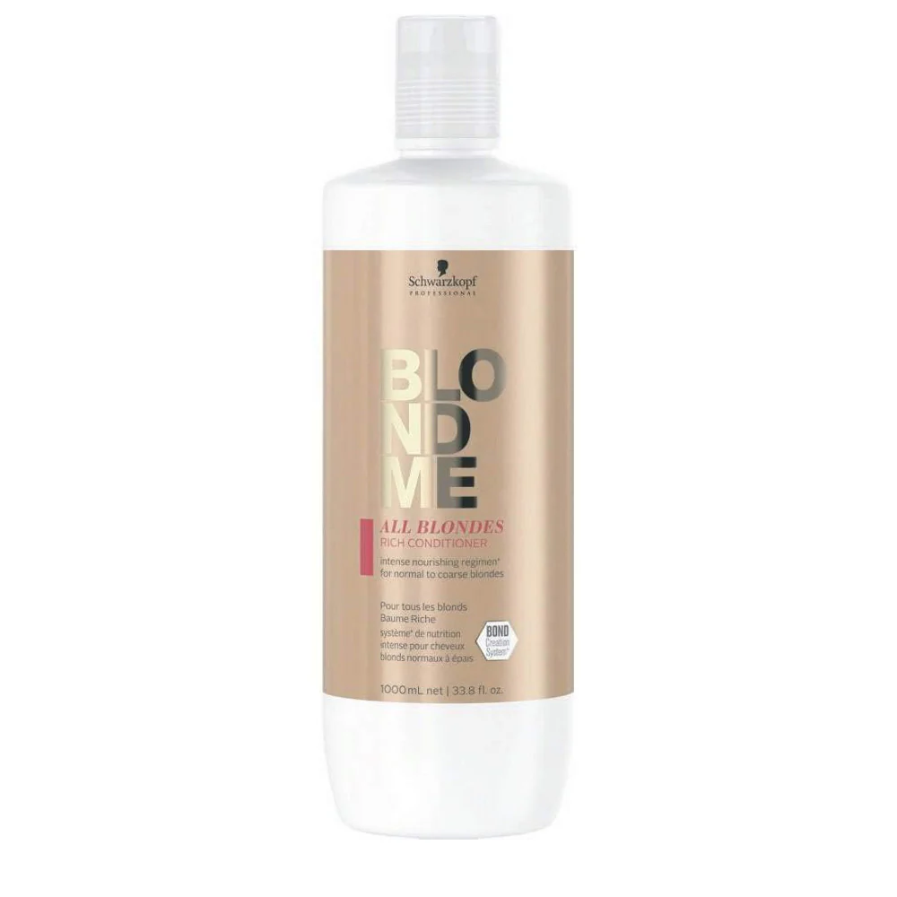 Schwarzkopf BlondeMe All Blondes Rich Conditioner 1000ml - balsamo per capelli biondi grossi