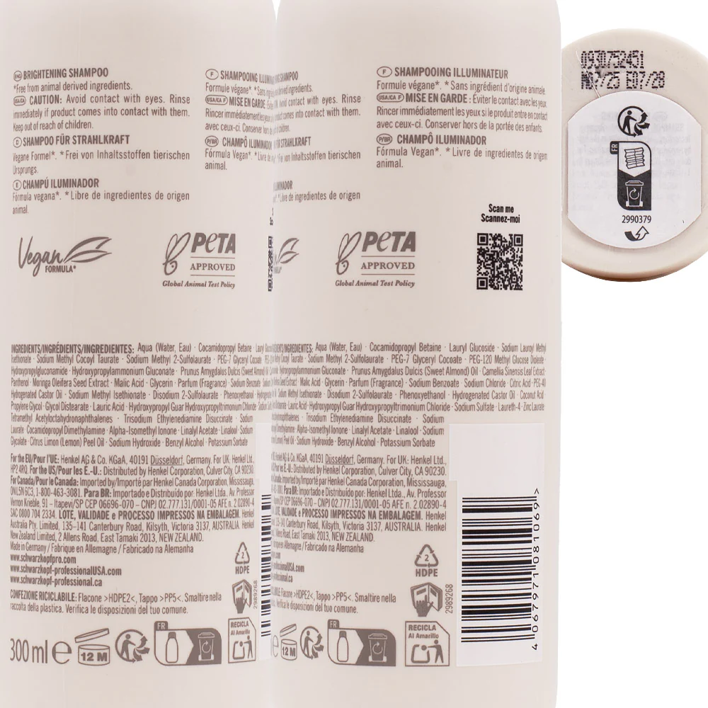 Schwarzkopf BlondMe Bond Repair Brightening Shampoo 300ml - shampoo illuminante - Image 2