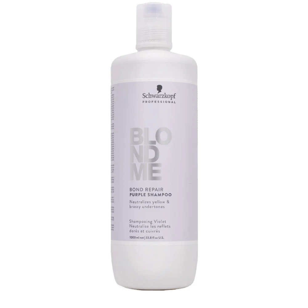 Schwarzkopf BlondMe Bond Repair Purple Shampoo 1000ml - shampoo viola riparatore