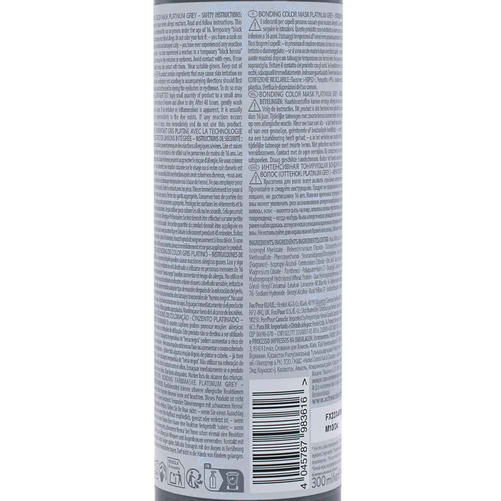 Schwarzkopf Professional Chroma ID Color Mask 9-12 Platinum Grey 300ml - maschera colorata semipermanente - Image 4