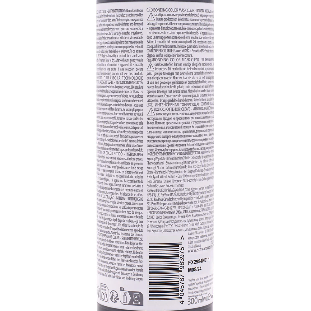 Schwarzkopf Chroma ID Color Mask Clear 00 300ml - maschera colorata semipermanente - Image 4