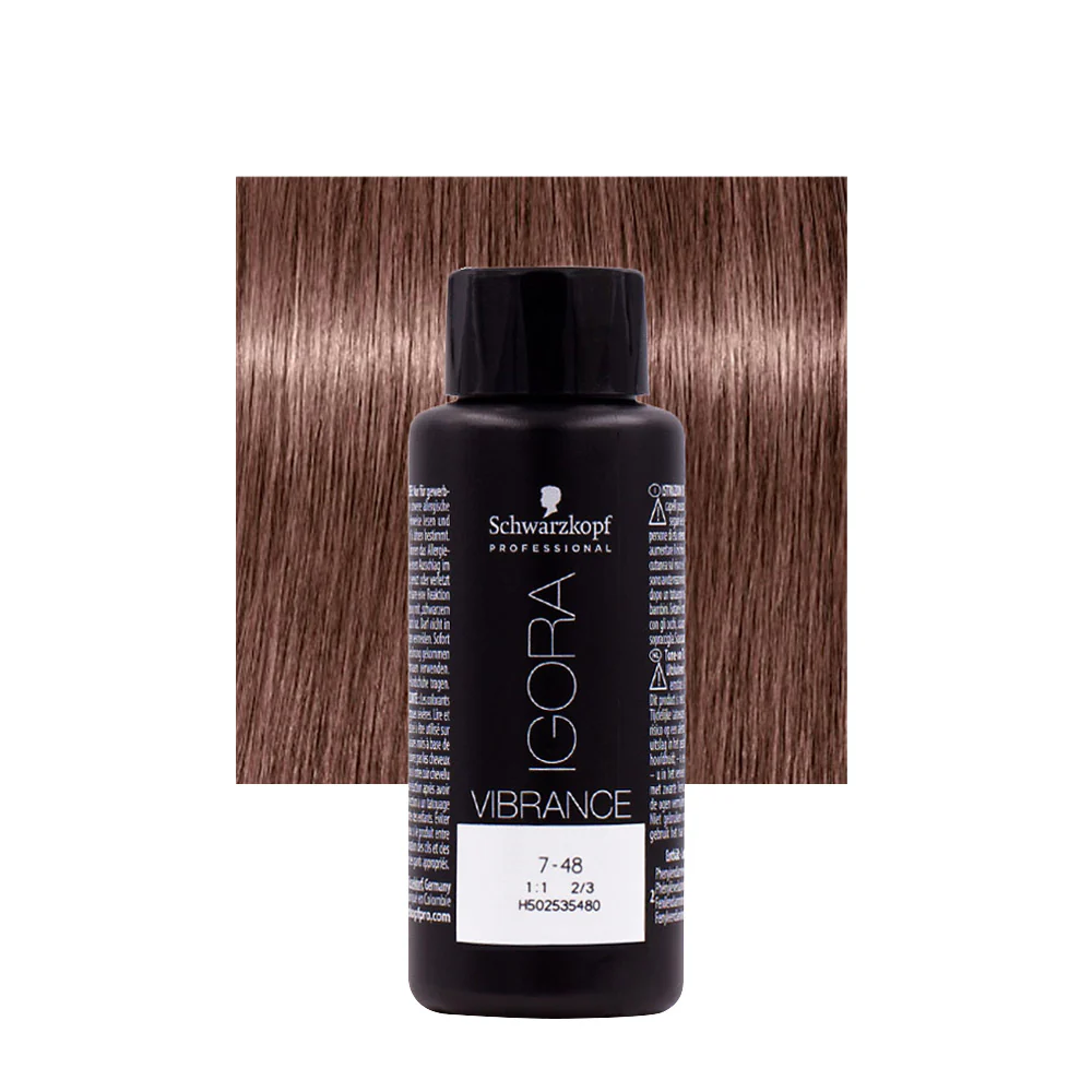 Schwarzkopf Igora Vibrance 7-48 Biondo Medio Beige Rosso 60ml - colorazione tono su tono