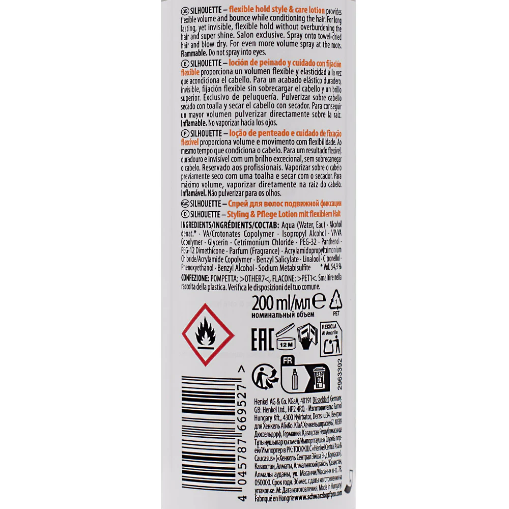 Schwarzkopf  Silhouette Flexible Hold Lozione Care & Style 200ml - schiuma volumizzante - Image 2
